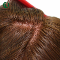 Peluca de Cabello Remy Chino MW46 de 16 Pulgadas y 130% de Densidad, con Frente de Encaje Francés, Línea de Cabello Natural, Sistema de Reemplazo Capilar para Mujeres