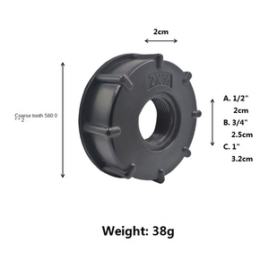 S60x6 1inch lõm IBC trọng tải thùng 1/2 "3/4" nhựa lõm Doanh mịn Đen NPT chủ đề nội bộ lõm <span class=keywords><strong>Coupler</strong></span> - Product Image 5