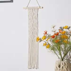 Wholesale 20*60 cm Small Macrame Tapestry Bohemian Home Decor for Wall Hanging Handmade Woven Cotton Rope Tapestry