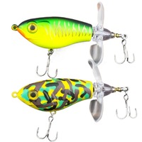Leurre de pêche en mer SKM Whopper Plopper ABS 80mm 16g, leurre dur artificiel Bluegill avec queue souple rotative, wobblers, leurre de surface