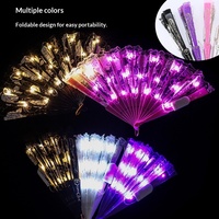Accessoires d'éclairage pour fête d'Halloween : Ventilateur de fête LED néon, ventilateur pliable qui brille dans le noir