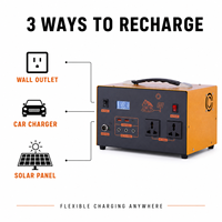 Stasiun Tenaga Surya Portabel 500w 360wh OEM220V LiFePO4 Inverter Pengisian Daya Nirkabel untuk Berkemah Memancing Aktivitas Luar Ruangan Malam Hari