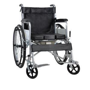 Fauteuil roulant manuel pliable en acier à haute teneur en carbone avec siège toilette, léger, chariot de soins de santé - Product Image 4