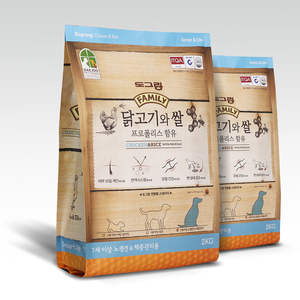 [DOGRANG] Nourriture pour chiens seniors Poulet et riz 2kg 7 ans et plus, qualité supérieure, naturelle, nutritive, équilibrée, saine - Product Image 1