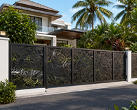 Paneles de Cerca de Privacidad de Aluminio Cortados con Láser, Decorativos y Personalizados, de 6 Pies, con Recubrimiento en Polvo, Resistentes al Óxido, Modernos, para Jardín Residencial