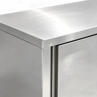 Armoire de rangement en acier inoxydable pour usage commercial avec 4 portes coulissantes pour cuisine de restaurant