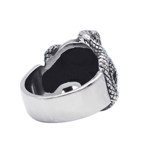 Anelli da uomo <span class=keywords><strong>con</strong></span> teschio di <span class=keywords><strong>serpente</strong></span> e pietra rossa, gioielli anti-ossidazione, direttamente dal produttore. - Product Image 5