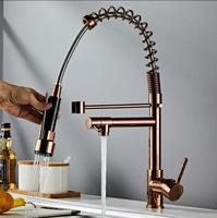 Robinet de cuisine monocommande en acier inoxydable SUS304, à poser sur comptoir, multifonctionnel, eau chaude et froide, design moderne, finition brossée, avec douchette extractible, pour hôtels