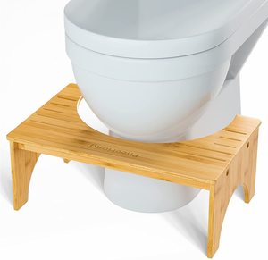 Taburete de bambú para excrementos de baño, para adultos y niños, de 7 pulgadas de altura, para aliviar la presión sanguínea - Product Image 1