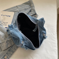 Sacs bandoulière tendance en jean délavé pour femmes, grande capacité, sac hobo léger, vente en gros, logo personnalisé