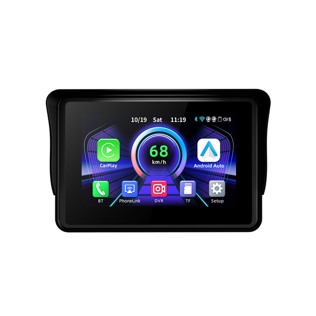 5 Inch IP67 Waterproof Motorcycle  Detachable  Touch Screen Android Carplay Detachable Dashboard Radio GPS for Motorcycles