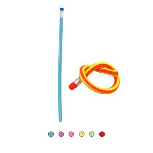 Crayons pliables souples promotionnels personnalisés avec logo, colorés, en plastique, flexibles, avec gomme - Product Image 2