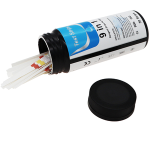 50 bandelettes/boîte, bandelettes de test de pH 9 en 1, réactifs de test de pH pour l'eau, bandelettes de test de nitrate, de <span class=keywords><strong>nitrite</strong></span>, de dureté du pH, test de l'eau - Product Image 4