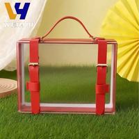 Boîte de présentation portable en acrylique écologique de 4 mm d'épaisseur, style moderne et simple, finition polie, pour mariages et usage domestique, en carton