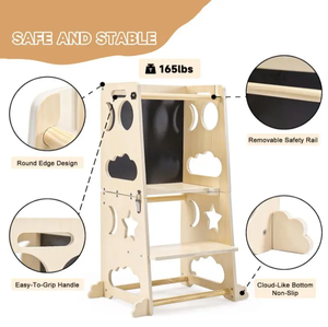 Tour debout en <span class=keywords><strong>bois</strong></span> moderne <span class=keywords><strong>escabeau</strong></span> pour tout-petits <span class=keywords><strong>trois</strong></span> hauteurs réglables aide de cuisine meubles pour bébé pour usage hospitalier à domicile - Product Image 3