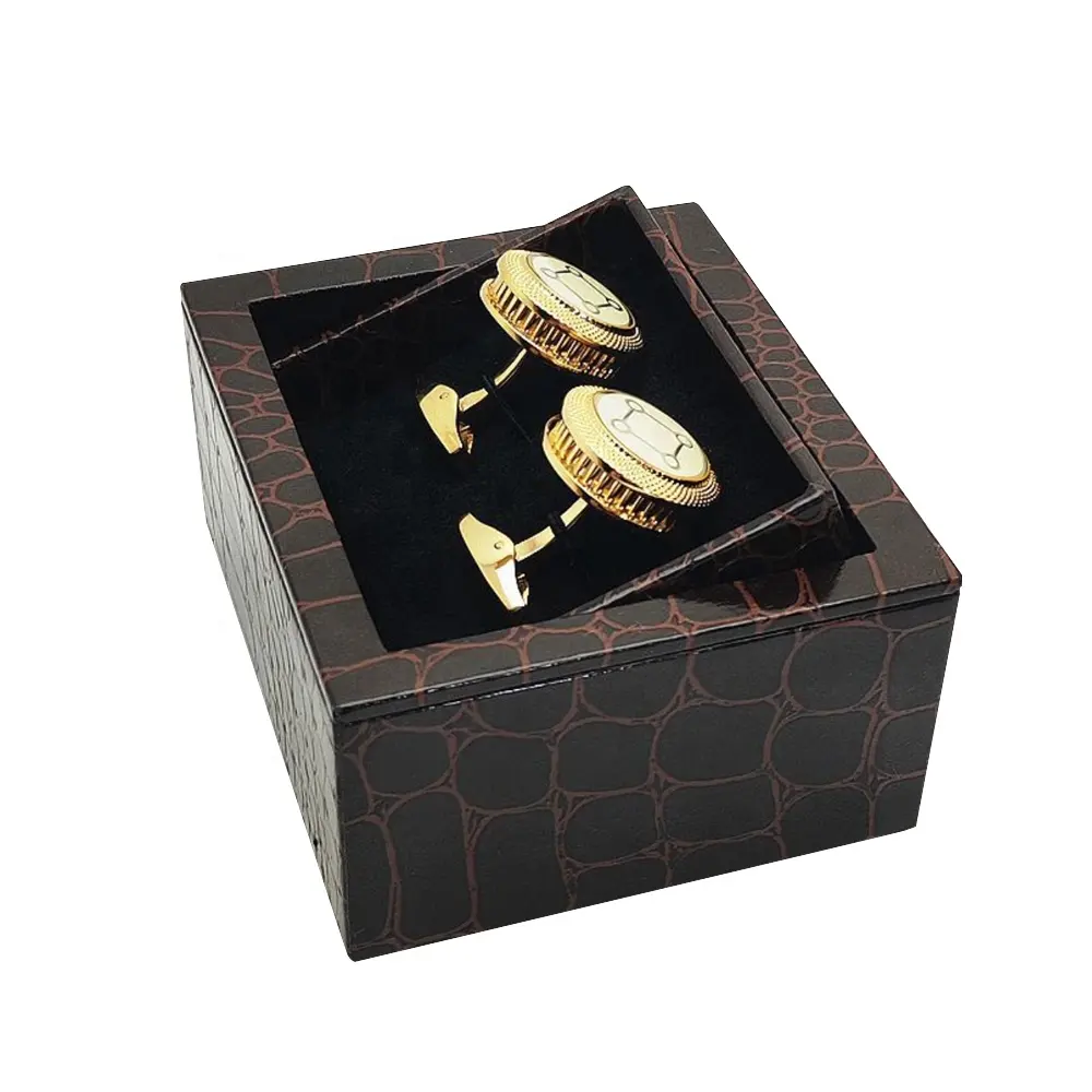 custom manufacturers luxury rotate tie clip cufflinks gift packaging box