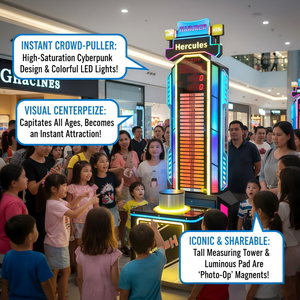 Machine de jeu d'arcade sportive d'intérieur à monnayeur, testeur de force de boxe en métal, Hammer Strike, avec garantie d'un an - Product Image 3