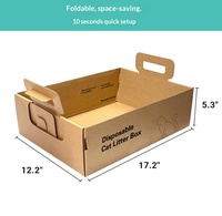 Bac à litière pour chat jetable d'intérieur en carton léger, imperméable, à faible entrée, facile à plier, durable, avec conception de bac à litière en papier pour chaton