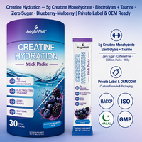 OEM ODM Sachets de créatine hydratante, 5g de créatine monohydrate avec électrolytes et taurine, 30 sachets, favorise la croissance musculaire