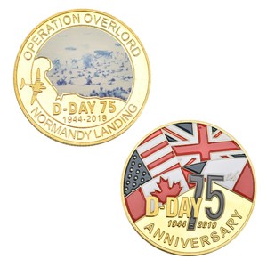 Vente en gros en usine Design personnalisé Débarquement en <span class=keywords><strong>Normandie</strong></span> 75e et 80e anniversaires Collection de pièces commémoratives Cadeaux pour hommes - Product Image 4