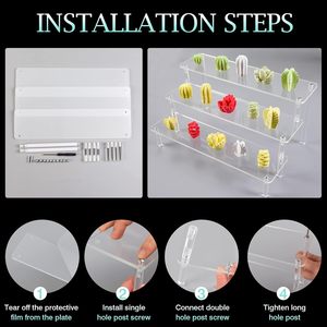 3 Tier <strong>Clear</strong> Acrylic Shelf Risers for <strong>Display</strong> <strong>Stands</strong> for Food <strong>Display</strong> Rack for Cosmetic - Product Image 6