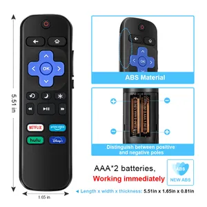 Sostituzione del telecomando TV universale remoto all'ingrosso della fabbrica per tutti i telecomandi intelligenti Roku TV TCL Hisense Sharp