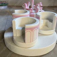 Manège à tasses à thé souple pour enfants, ensemble de manèges électroniques gonflables en PVC pour aire de jeux intérieure