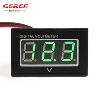 Meteran Baterai 48V DC4.5 ~ 150V Meteran Tegangan Tampilan Hijau 0.4 ''Voltmeter Digital Led Dua Kabel Penguji Volt Tahan Air