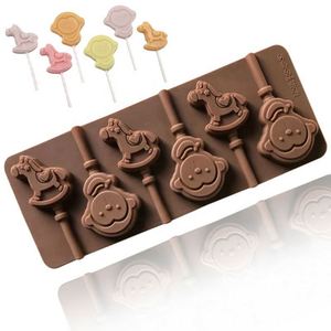 Moule à bonbons en silicone en forme de singe et de cheval pour sucettes et chocolats, fabrication artisanale, sans BPA, résine, OEM/ODM - Product Image 1