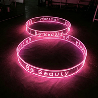 Letrero de Neón LED Personalizado, Circular, Colgante, para Bar, Club, Fiesta, Evento, Letrero de Neón Decorativo Moderno, Letrero Luminoso para Interiores