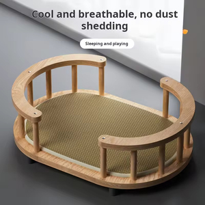 Caseta para Mascotas de Bambú, Cama Transpirable para Perros para Todas las Estaciones, Elevada del Suelo, Resistente a la Humedad, Hamacas para Gatos Extraíbles Disponibles en Tamaños Pequeño y Extra Grande - Product Image 3