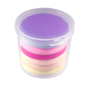 Factory supply round cover transparent PP plastic powder puff air cushion packaging box cosmetic container