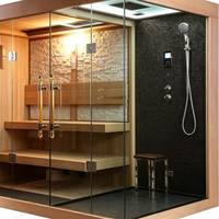 Sauna extérieur avec douche, chauffage au bois, sauna traditionnel à vapeur humide pour la maison, sauna sec intérieur, salle de vapeur humide