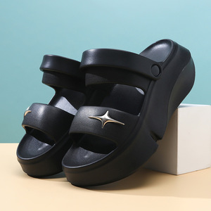 Sandalias de Verano para Mujer, Suela Gruesa Antideslizante, EVA, Punta Abierta, Zapatos de Camping, Color Blanco, Negro, Rosa, Arena - Product Image 2