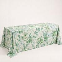 Nappe rectangulaire en polyester à motif floral personnalisé, prix d'usine, vente en gros, pour mariages, événements et location de fêtes
