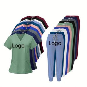 Uniformes Médicos para Enfermeras, Estilo Moderno, Color Blanco, Elásticos, con Logotipo Personalizado - Product Image 1
