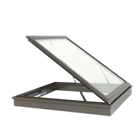 Fenêtre de toit coulissante à double vitrage avec cadre métallique, étanche, protection solaire et ventilation pour sous-sols de villas