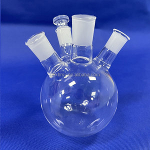 Réacteur en quartz transparent haute température, flacon à trois collets, récipient de réaction chauffant en silice, test de <span class=keywords><strong>catalyse</strong></span> en laboratoire, silice à 99,99% - Product Image 4