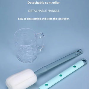 Brosse de nettoyage portable en plastique à long manche pour tasses et bouteilles, avec éponge amovible, vente en gros - Product Image 4