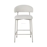 Tabouret de bar rembourré à hauteur de comptoir, chaise de bar en tissu à dossier incurvé avec structure métallique pour l'hôtellerie et l'usage commercial