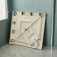Base de douche carrée en acrylique antidérapante, moderne, blanche, de style européen, personnalisable pour salle de bain
