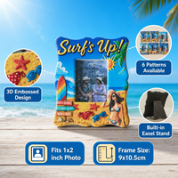 Bingkai Foto Keramik Mini 1*2" Desain Kustom 3D Embossed Persegi Panjang Bingkai Gambar Meja Cetak UV Hadiah Liburan