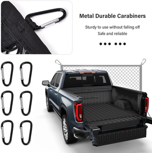 ตาข่ายพับเก็บได้สำหรับบรรทุกสัมภาระในกระบะรถกระบะและท้ายรถ SUV ขนาด 4'x4' แข็งแรงพิเศษ ยืดหยุ่นได้ มาพร้อมคลิปคาราไบเนอร์ 6 ตัว ใช้ได้สองแบบ - Product Image 2