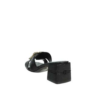 Sandales à talons Laura Biagiotti pour femme, noires, avec boucle monogramme, bout carré, talon moyen - Product Image 2