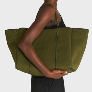 定制标志接受氯丁橡胶沙滩手提袋户外氯丁橡胶手提袋女式手提袋，带工作旅行购物袋 - Product Image 6