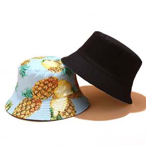 Sublimation Print Flat <b>Hat</b> Summer Pineapple <b>Bucket</b> <b>Hat</b> - Product Image 3
