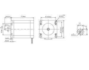 Motor paso a paso híbrido Shinano Kenshi STP-59D5026 23, 4.2A, 2.5Nm, para bricolaje, longitud del eje 27.4mm, 8mm - Product Image 2