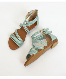 Nouveau Style été deux cheville boucle femmes sangle sandales plat string croix sangle chaussures femmes sandales - Product Image 6