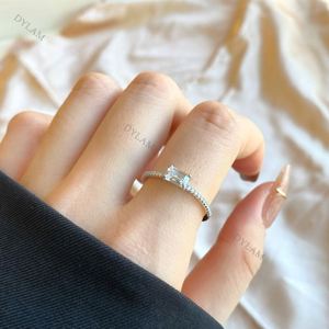 Bague Dylam Fashion en argent 925 avec cristal topaze aqua blanc et zircon 5A, petite bague de fiançailles, alliance, bague de promesse pour l'amour - Product Image 4