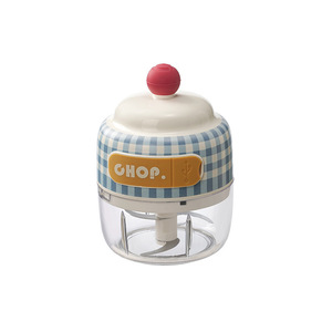 Presse-ail électrique, <span class=keywords><strong>mini</strong></span> <span class=keywords><strong>hachoir</strong></span> à ail avec design à carreaux rouge et bleu, pour une utilisation domestique en cuisine, sans BPA, haute efficacité - Product Image 5